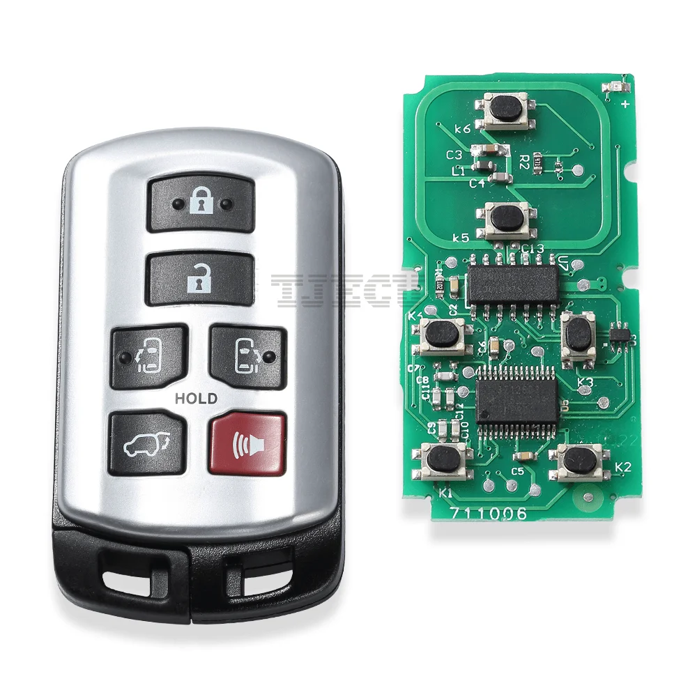 6 Buttons Car Keyless Go Remote Key Smart Key with 74 Chip 315Mhz for Toyota Sienna Car Intelligent Remote Key HYQ14ADR 5691