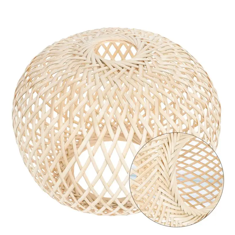 Shade Light Lamp Basket Hanging Pendant Fixture Rattan Wickerwoven