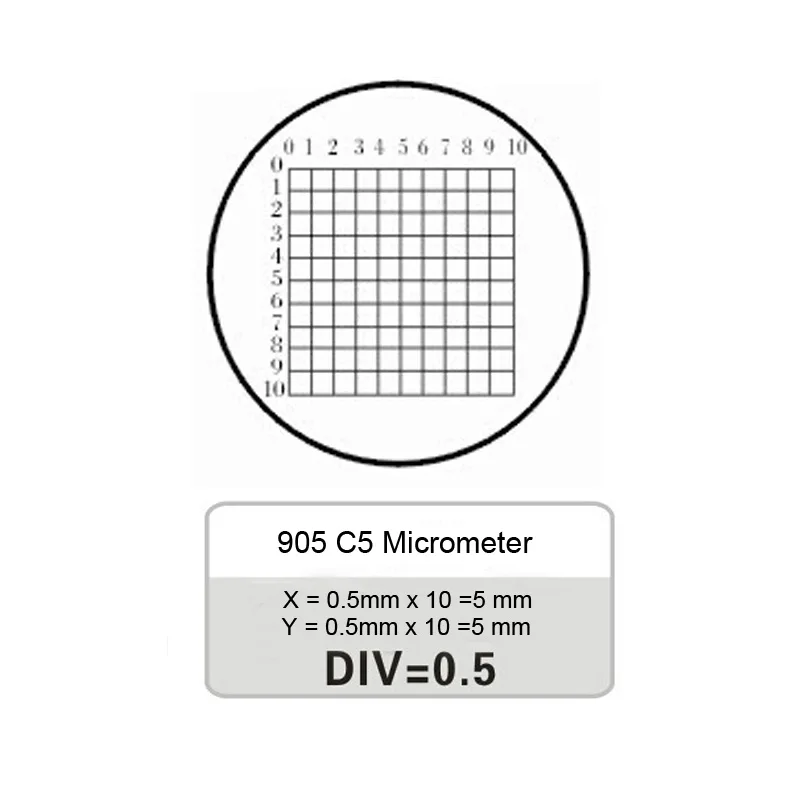 Optical Glass C1 - C7 Microscope Eyepiece Reticle Cross Line Ocular Graticula Micrometer Grid Calibration Slide for Measurement