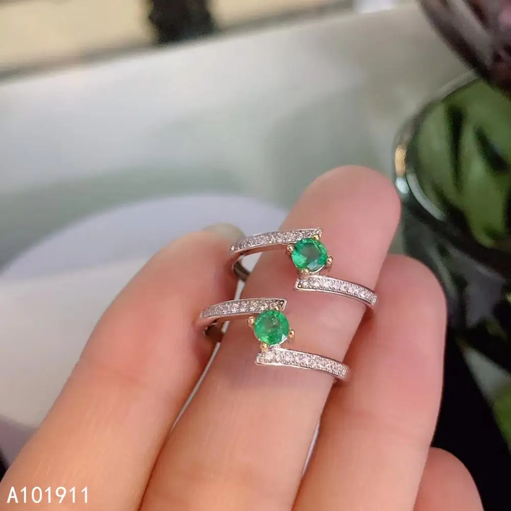 

KJJEAXCMY boutique jewelry 925 sterling silver inlaid natural emerald exquisite cute female ring support detection luxurious