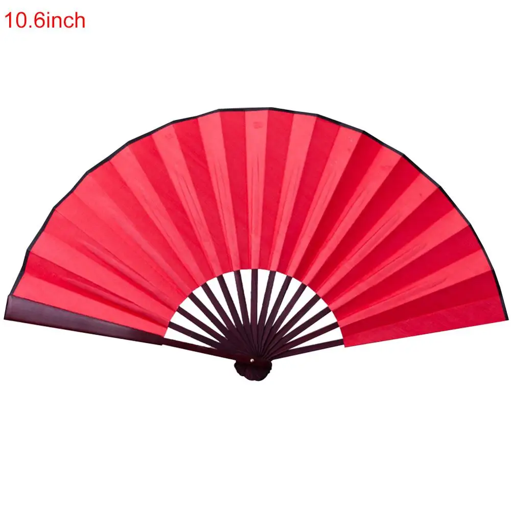 Chinês Em Branco Folding Fan para Pintura Caligrafia, Pano De Seda, Bambu De Madeira, Antiguidade, Decoração De Casa, 10.6 ", 13"