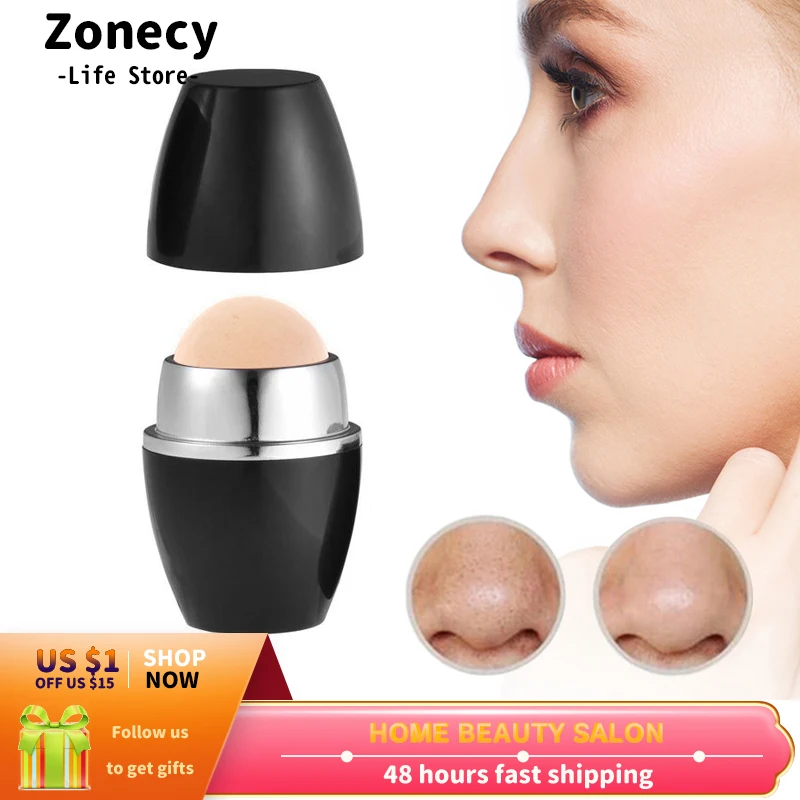 Natural Facial Massager Roller Volcanic Stone Oil Control Absorbing Face Roller Cleaning Shiny Pores And Oil Removal Skin Care