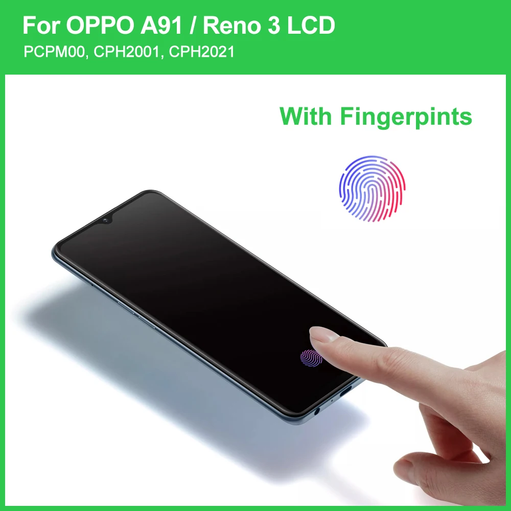 A91 High Quality  For Oppo A91 PCPM00 CPH2001 CPH2021 LCD Display Touch Screen Digitizer Assembly Part For Oppo Reno3LCD