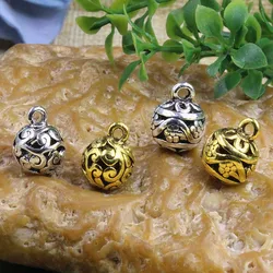 20pcs/Lot Antique Silver/Gold Color Hollow Out Round Ball Charms 11mm Manual Jewelry Flower Ball Pendants DIY Necklace Bracelets
