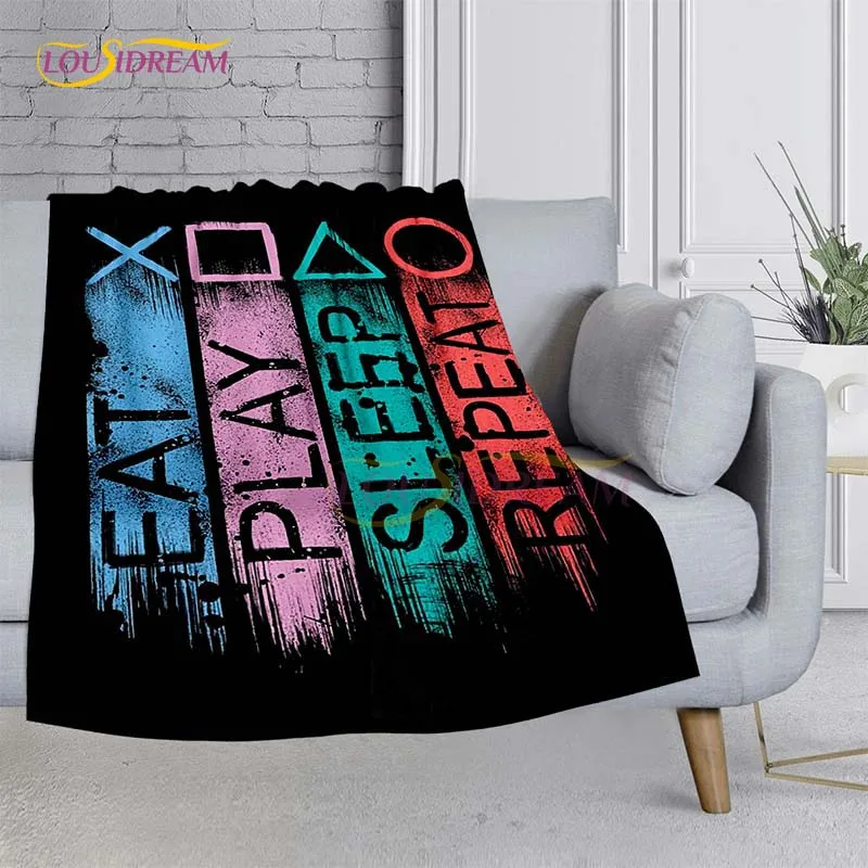 Gaming Blanket PlayStation 5 Logo Blankets for Beds Sofas Soft  Warm Bed Sheet Bedding Queen Size Gamer Room Decor