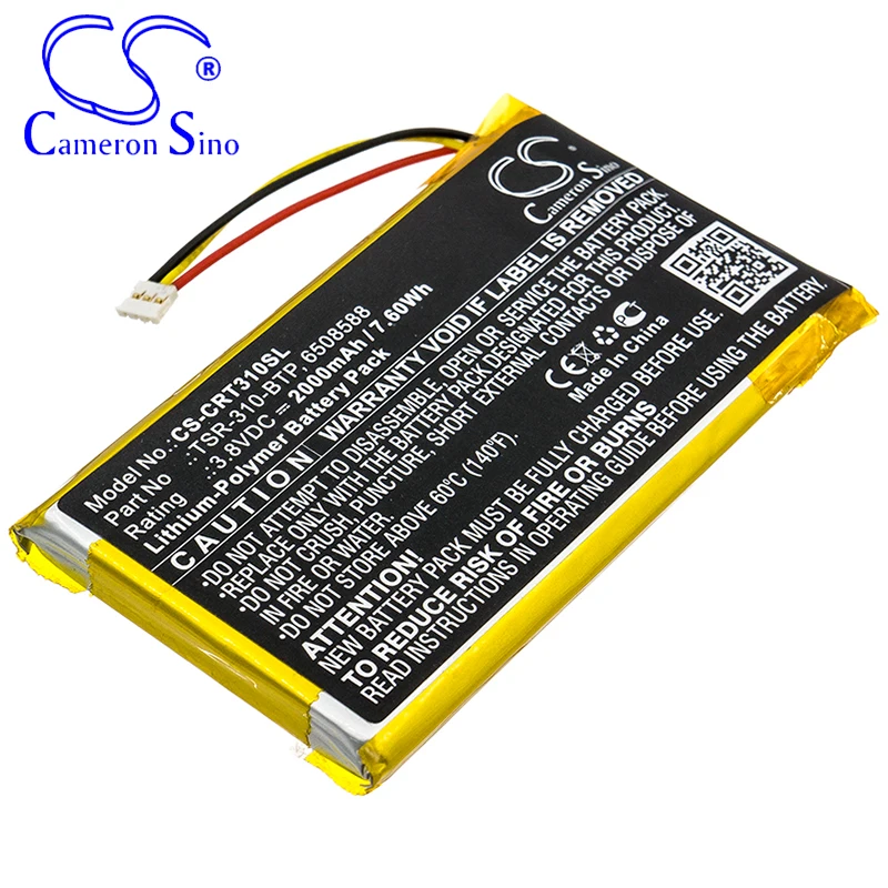 CameronSino Battery for Crestron TSR-310 TSR-310 Handheld Touch Screen Remote fits Crestron 6508588 Remote Control battery 3.80V