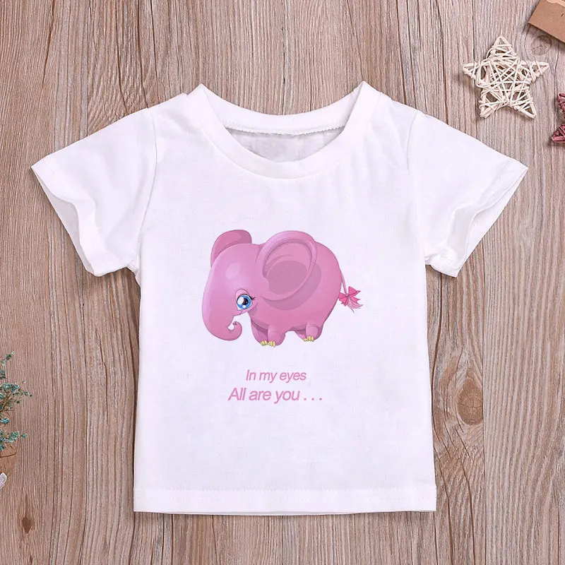 Summer Kids Boys T Shirt Pink Pig Print Short Sleeve Baby Girls T-shirts  Children T-shirt O-neck Tee Tops  Interesting Lovely