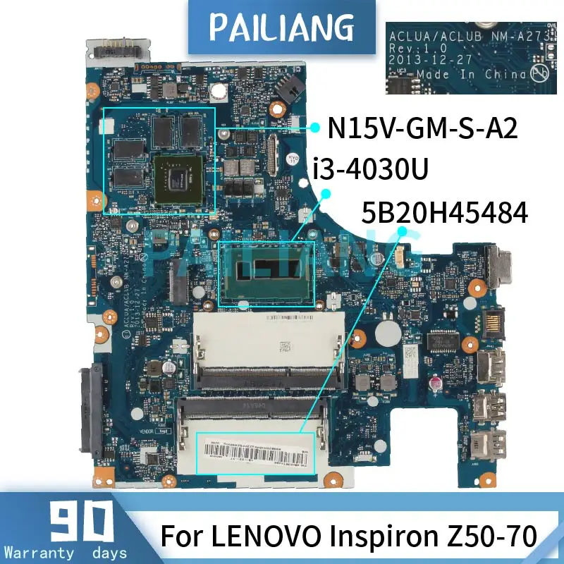 NM-A273 For LENOVO Ideapad Z50-70 Laptop motherboard 5B20G45465 5B20G45431 5B20H45484 5B20G45529 820M 2GB Notebook Mainboard