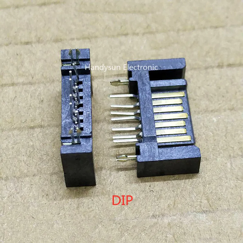 SATA Festplatten-interface SATA Stecker Buchse 7Pin Männlichen Basis Einfache Gerade Einfügen Dislokation Pin Horizontale Patch Pin EINE art