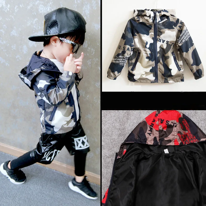 BINIDUCKLING 2020 Kids Boys Autumn Jackets Coats Children's Clothes Hooded Zipper Girls Boys Coats Windbreaker Kids Outerwear