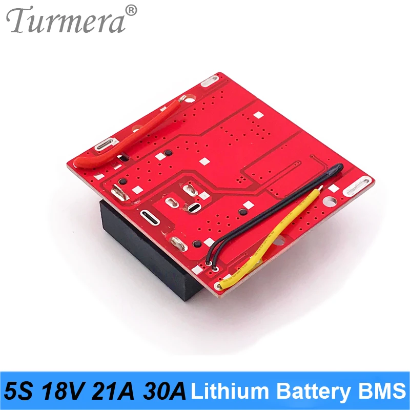 Turmera 5S 18V 21V 30A BMS 리튬 배터리 BMS 보호 보드 18V 21V 스크루 드라이버 Shura 전기 드릴 DDEWALT 사용에 적합
