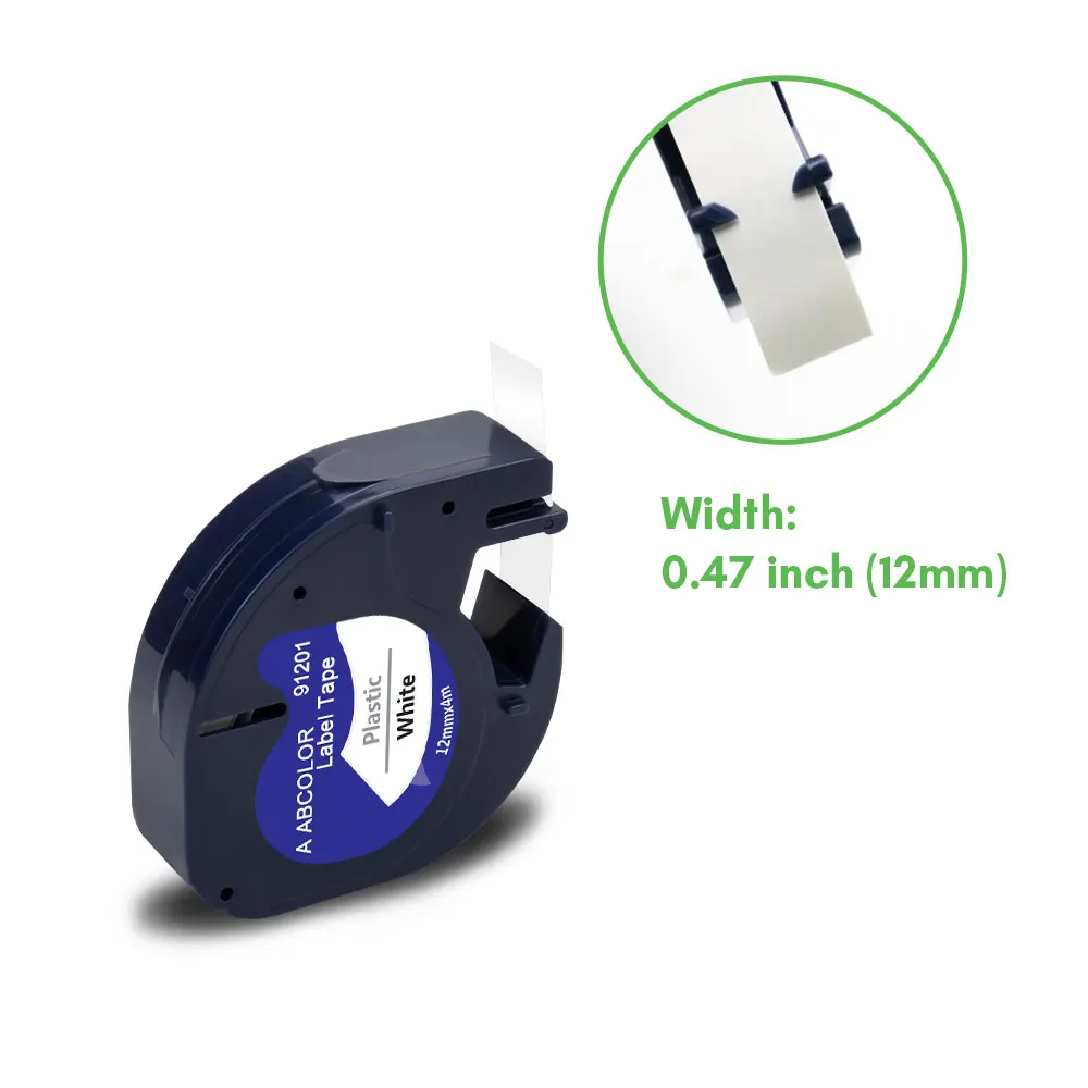 5/10pcs 12mm lt Band 91201 für Dymo Letratag Etiketten band Kunststoff weiß 91221 91331 91202 91203 für Dymo Etiketten drucker lt100h 100t