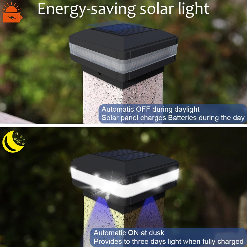 Imagem -03 - Luz Solar Cerca Ip65 ao ar Livre Lâmpada Solar para Jardim Decoração Portão Cerca Parede Pátio Cottage Lâmpada Solar 1pc Peças Peças