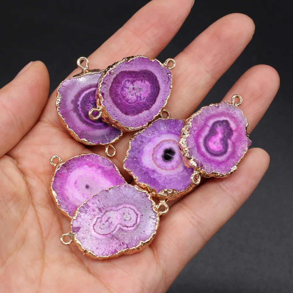 

Fashion Natural Stone Onyx Charms Connector Irregular Druzy Agates Pendant for Jewelry Making DIY Supplies Fit Bracelet Necklace