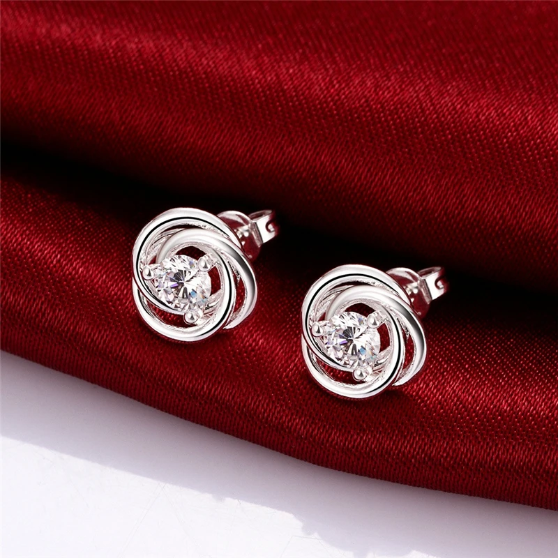 

DOTEFFIL 925 Sterling Silver Geometric AAA Zircon Earrings High Quality Charm Women Fashion Jewelry Wedding Party Gift