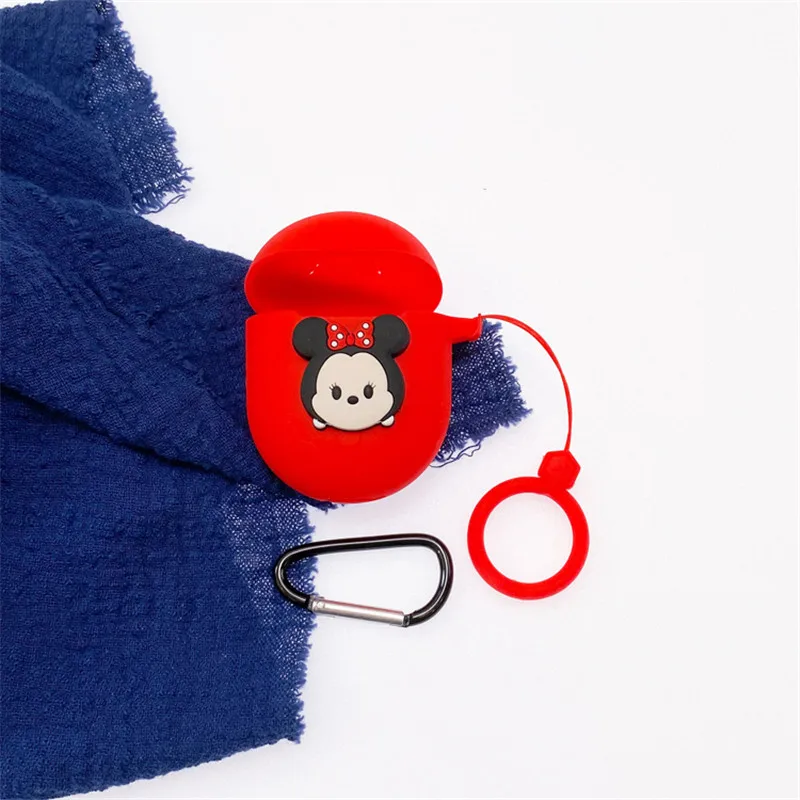 كارتون ديزني سماعة حافظة لهاتف شاومي ريدمي إيردوتس 3 برو سيليكون اللاسلكية بلوتوث سماعة الغطاء الواقي مع هوك