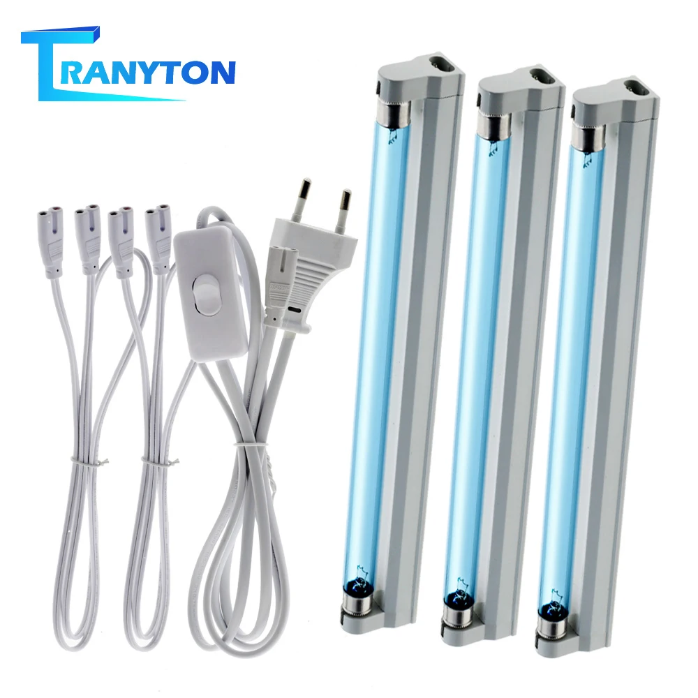8W Ultraviolet Bactericidal Light Set T5 Tube UVC Germicidal Sterilizer lamp110V 220V Ozone Deodor Eliminator Tube Clean Air