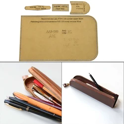 1Set DIY Kraft Paper Template New Fashion Zipper Pencil Case learning Tools Leather Craft Pattern DIY Stencil Sewing Pattern