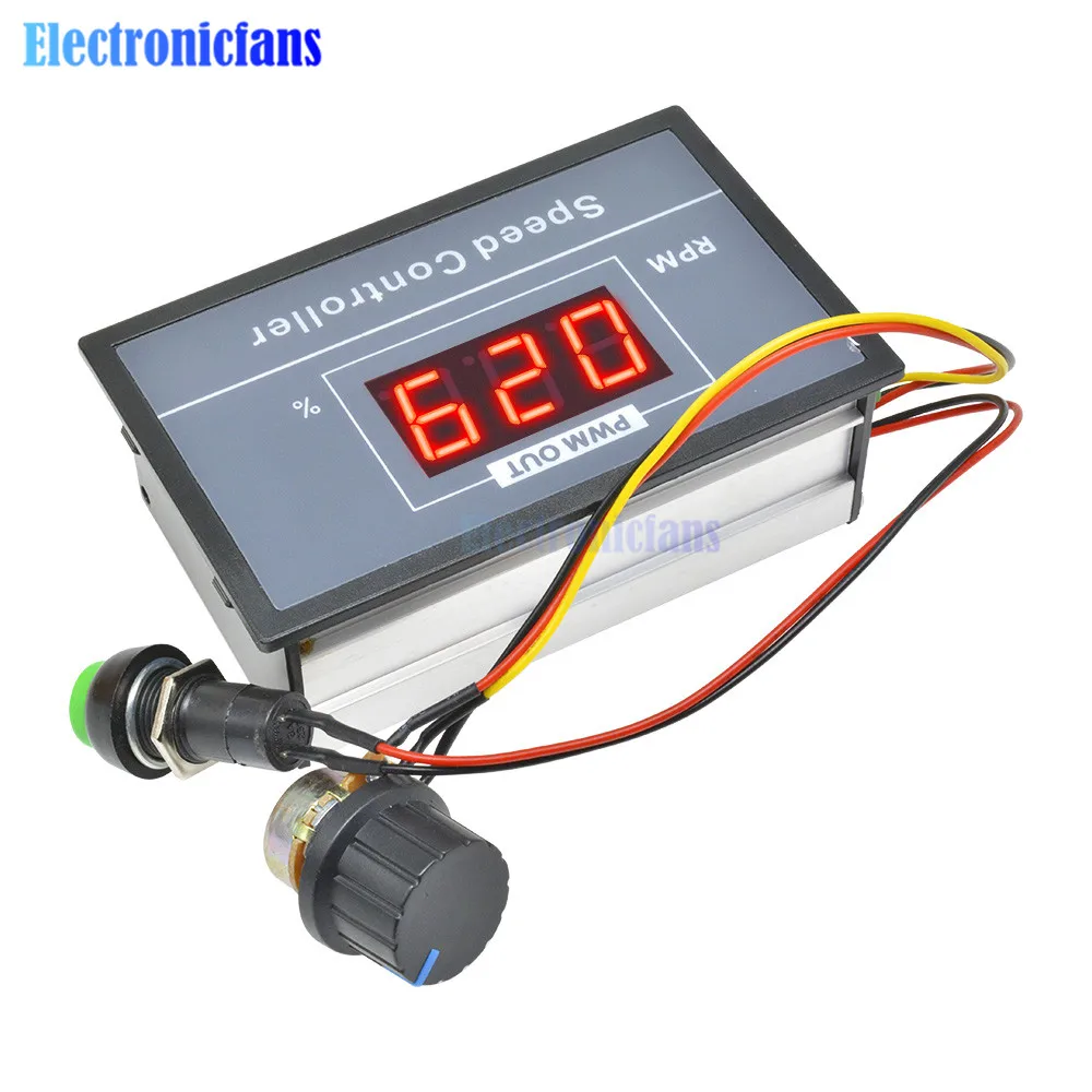30A PWM-Motorgeschwindigkeitsregler 6V 12V 24V 48V DC LED-Digitalanzeige 0-100% Einstellbarer Spannungsregler mit Potentiometer-Schalter – Detail 7