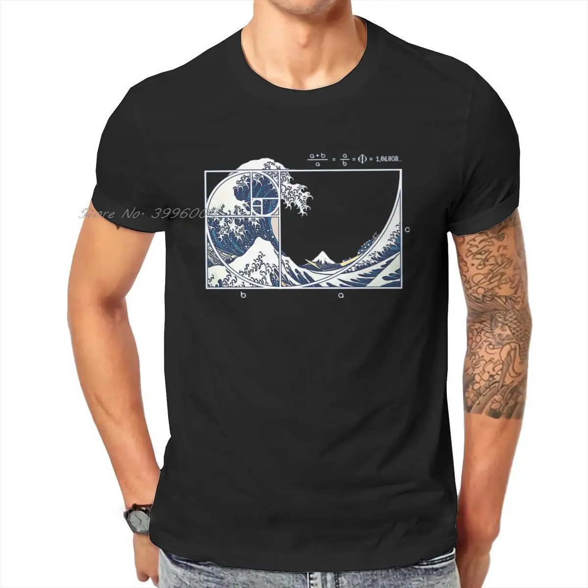 Math Mathematics Meme The Great Fibonacci Wave Tshirt Vintage Alternative Men's Streetwear Tops Cotton Crewneck T Shirt