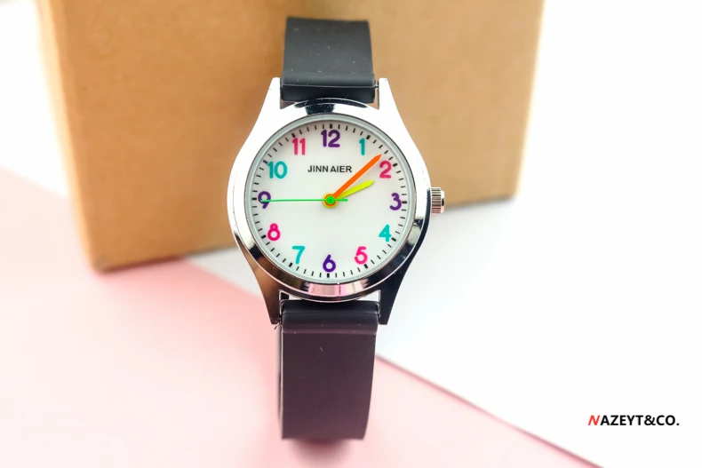 Free shipping children jelly watch little boys girls kids color no. simple dial easy learn time cute candy silicone  kids watch