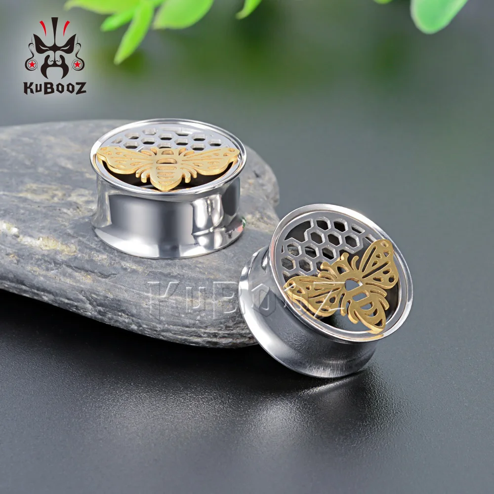 Wholesale Price Stainless Steel Bee Ear Piercing Tunnels Gauges Body Jewelry Earring Plugs Expanders Stretchers 34PCS