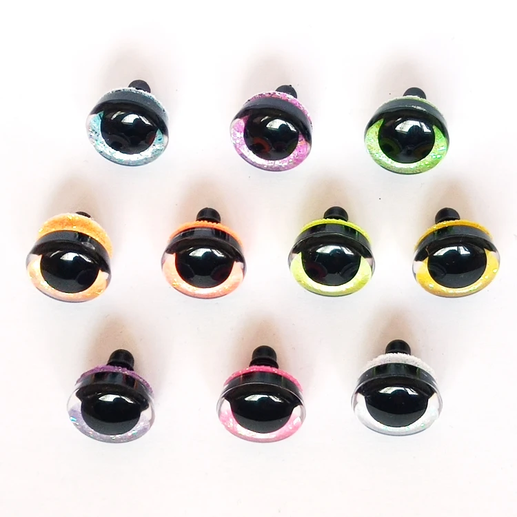 14-25mm New Toy Safety Eyes 3D Doll Eyes + Jelly Color Fabric + Washer For Diy Plush Doll