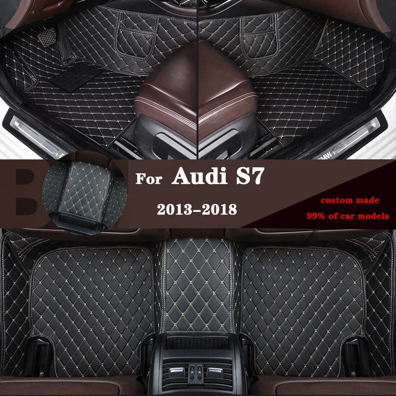 

Car floor mats For Audi S7 2018 2017 2016 2015 2014 2013 Leather Car Floor Mats Auto Interior Accessories Car Styling Rugs