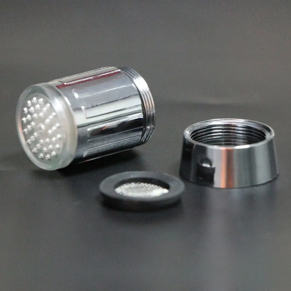 Led Luminous Faucet Adapter Color Changing Sensor Faucet Adapter Colorful Luminous Miniature Compact Novelty Silver