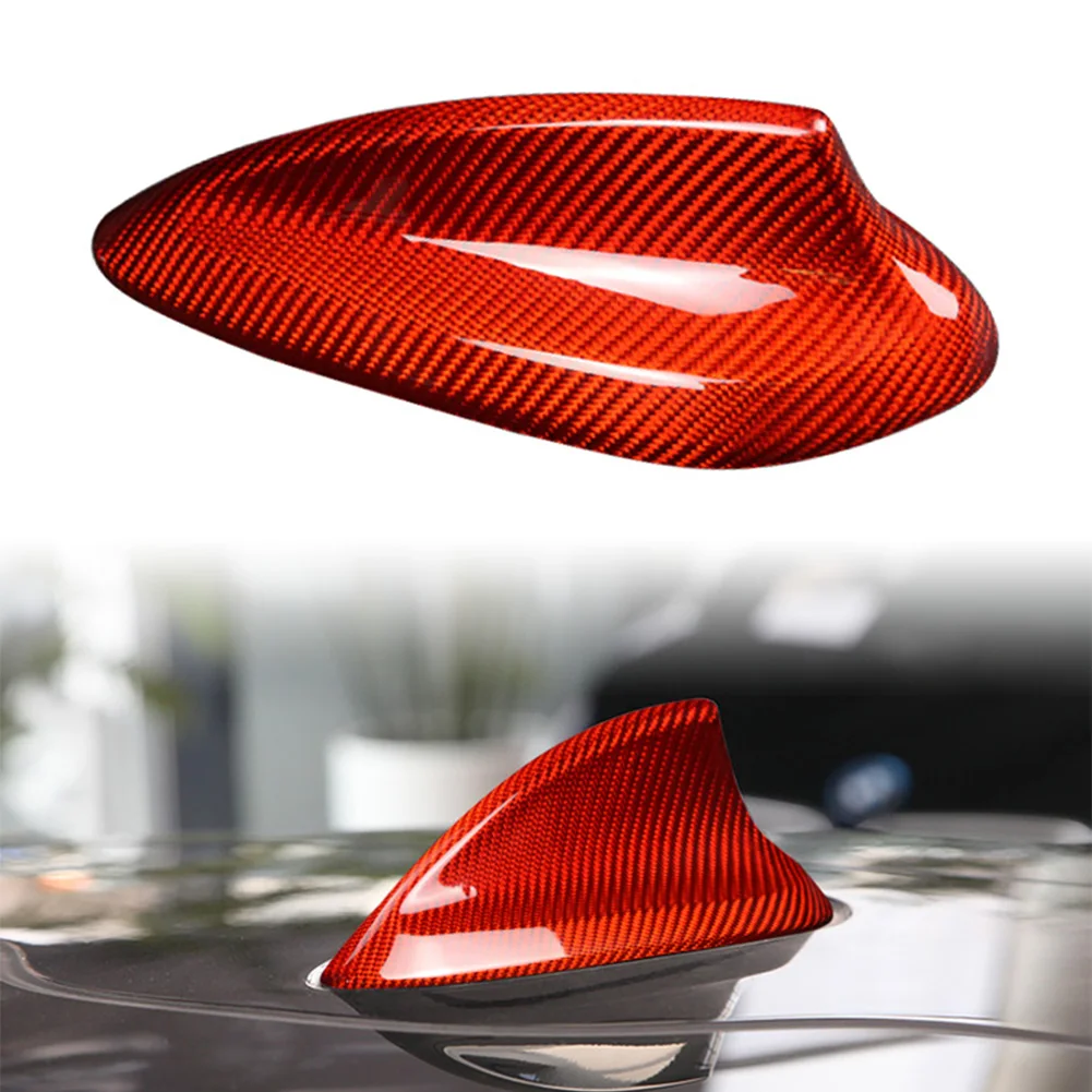 Red Carbon Fiber Shark Fin Antenna Cover For BMW 1 2 3 5 6Series X1 X2 X3 X4 X5 X6 X7 X5M X6M Car-styling Accessories