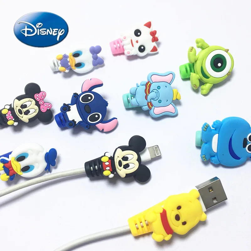 100Pcs Disney Cable Protector Data Line Cord Protective Case Cable Winder Cable Winder Organizer For iPhone iPad Android Cable