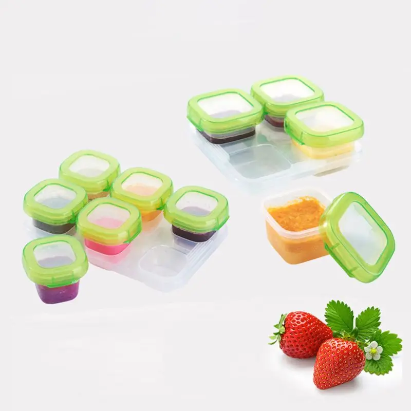 4/6 Pcs Baby Plastic Food Containers Mini Weaning Freezing Pots Boxes Freezer Storage Box