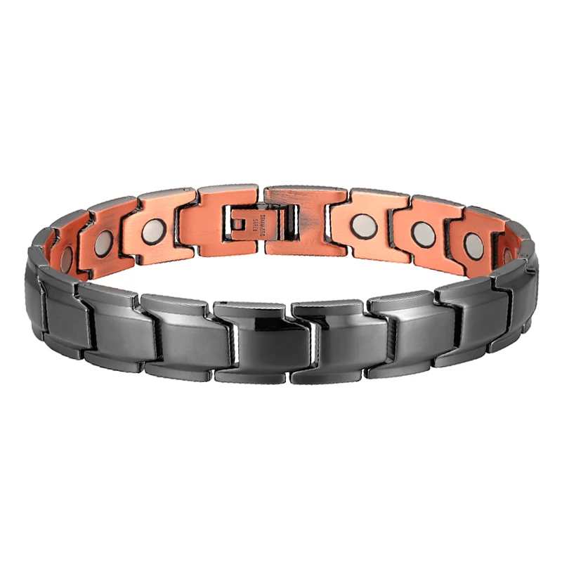 Pure Copper Magnetic Bracelet for Women Health Energy Metal Copper Magnetic Bracelet Arthritis Black Plating Hand Chain Bracelet