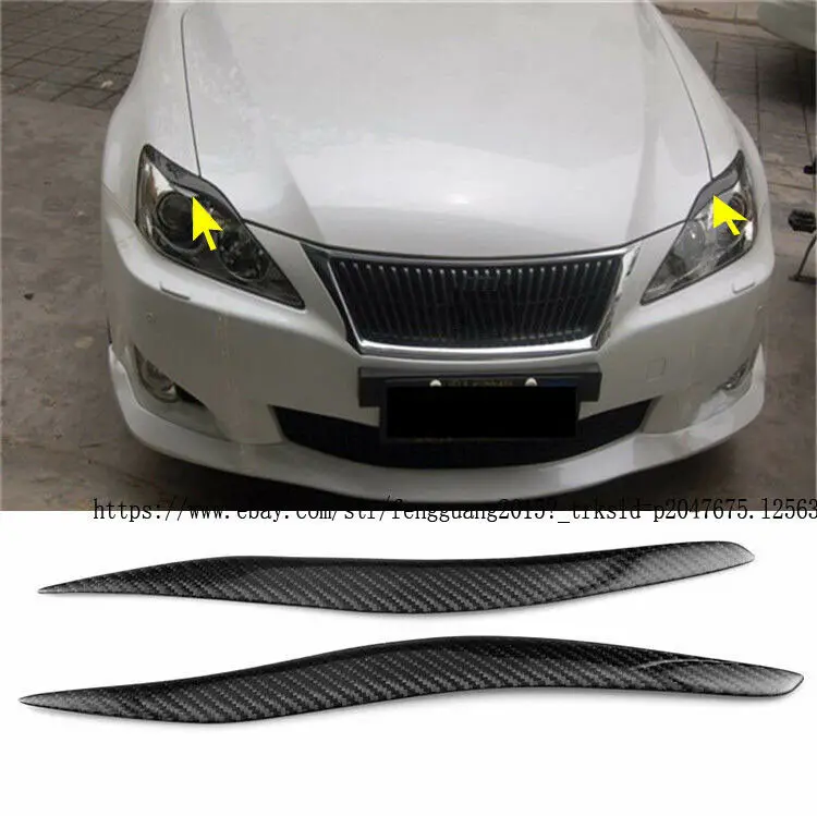 

Fit for Lexus IS250 IS300 2006-2012 2pcs Real Carbon Fiber Headlight Cover Eyelids Eyebrows