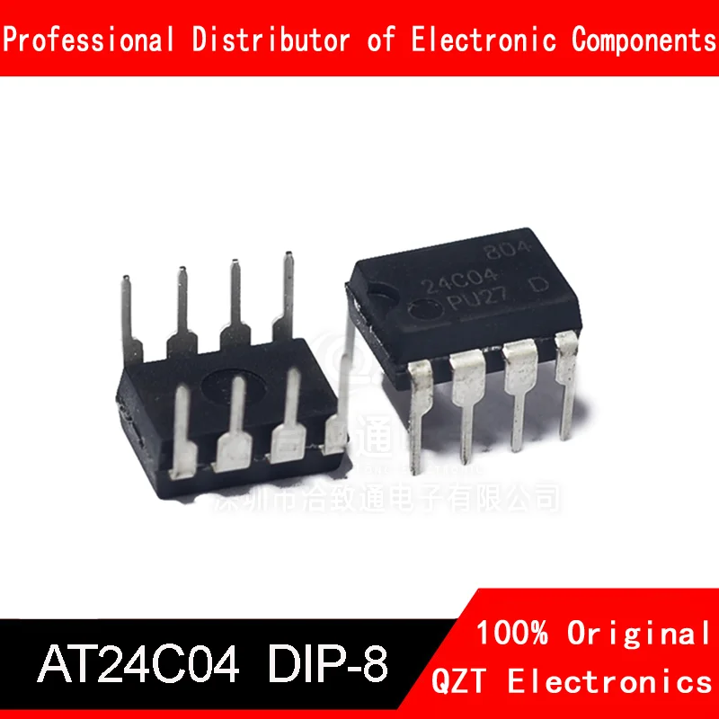 

10PCS AT24C04N 24C04N 24C04 AT24N04 DIP-8 EEPROM (512x8) 4K 1.8-5.5 new original