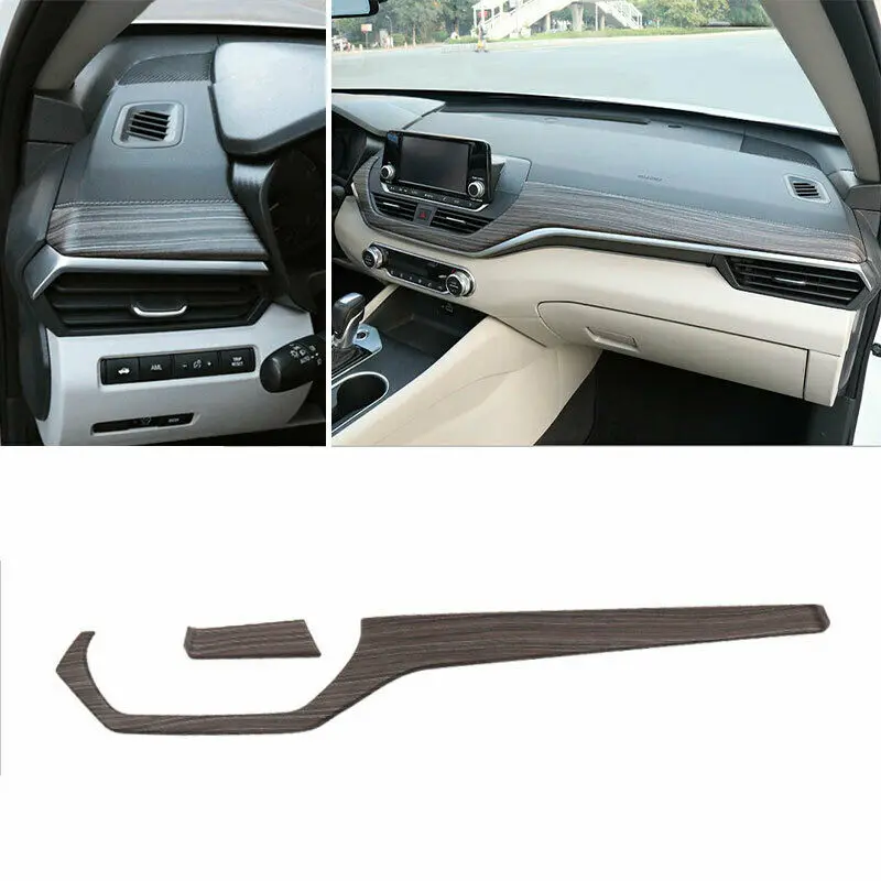 

Wood Grain Steel Central Console Instrument Strip For Nissan Altima 2019-2021 Car modification Auto parts