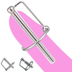 Metal Urethral Catheter Penis Plug with Penis Ring Urethral Dilator Tube Insert Irritation Sex Toys For Men Gay Erotic Sex Shop