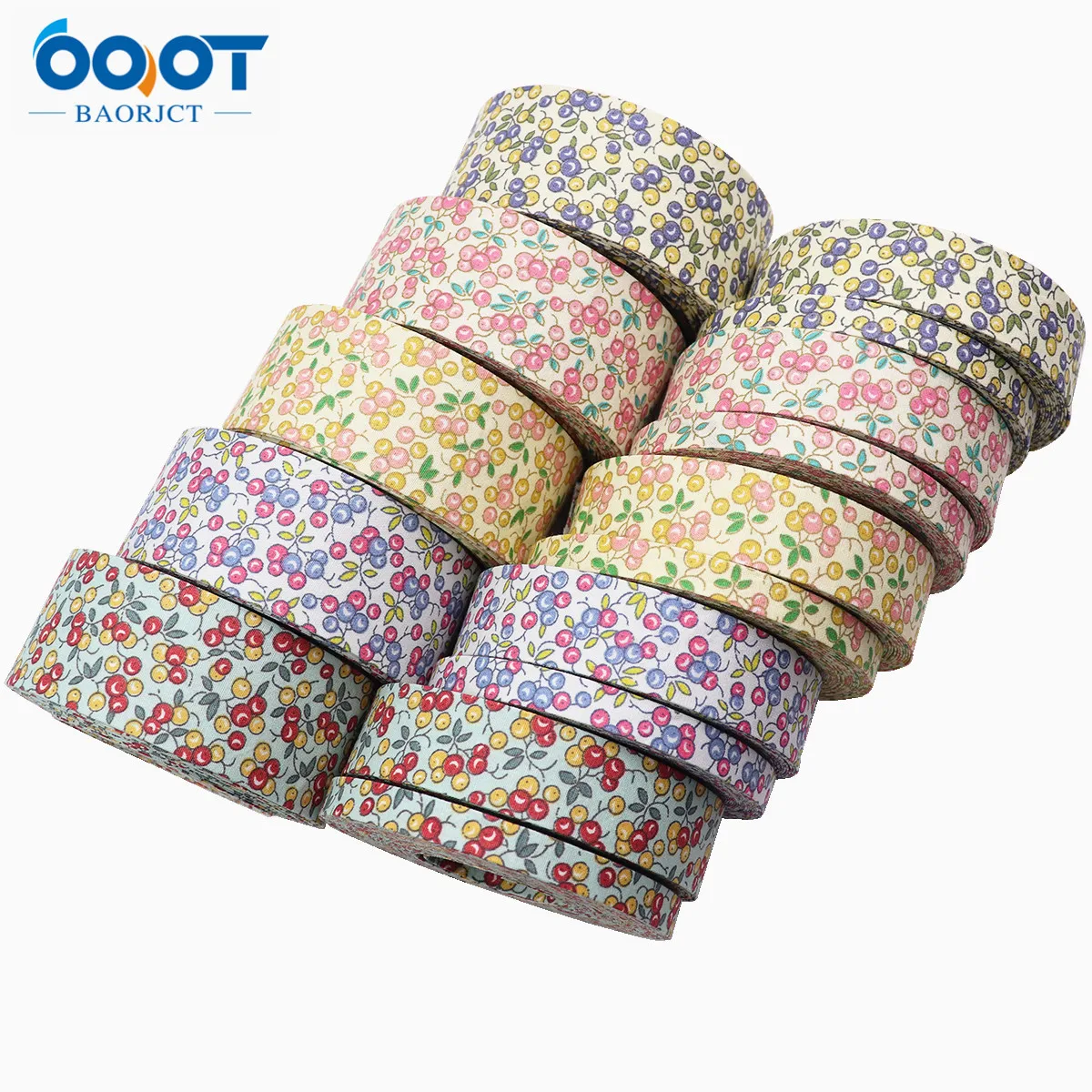 Double-Sided Fruit Thicken Cloth Ribbon 5Yards M-21820-1446 38MM DIY Crafts Hairclip Apparel Accessories And Sewing Decorations