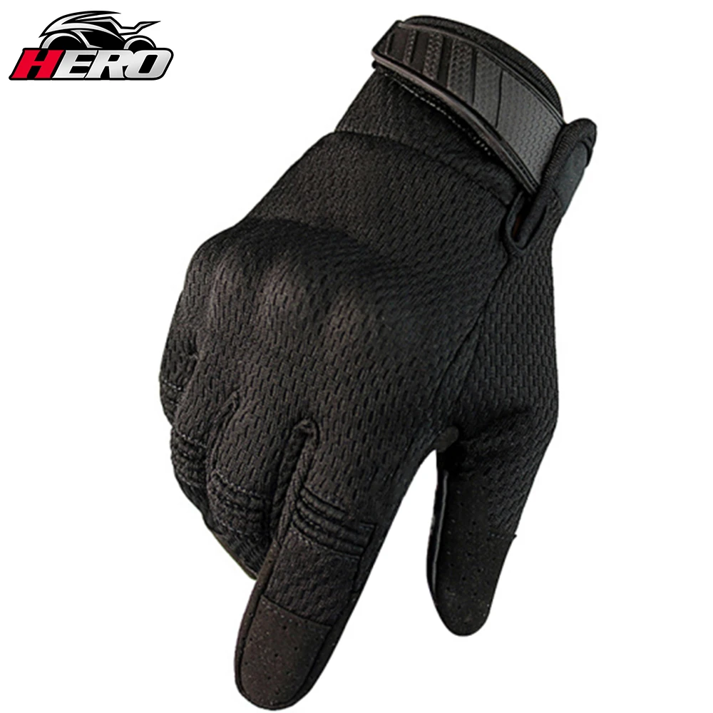 Motorcycle Gloves Black Breathable Full Finger Racing Motorcycle Gloves Quality Stylishly Decorated Antiskid Wearable Gloves