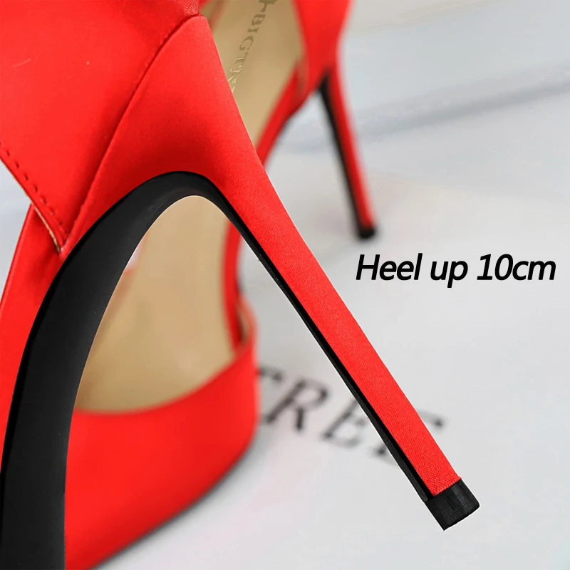 BIGTREE Shoes Green Blue Women Pumps Fashion Women Office Shoes Sexy High Heels Silk Stiletto Heels Women Sandals Plus Size 43