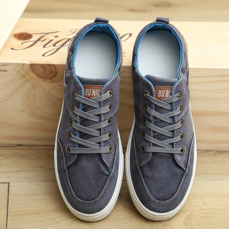 Men's Denim Canvas Shoes Plain Color Breathable Comfortable Solid Color Casual Sports Shoes Men's Flat Shoes 2021 NEW