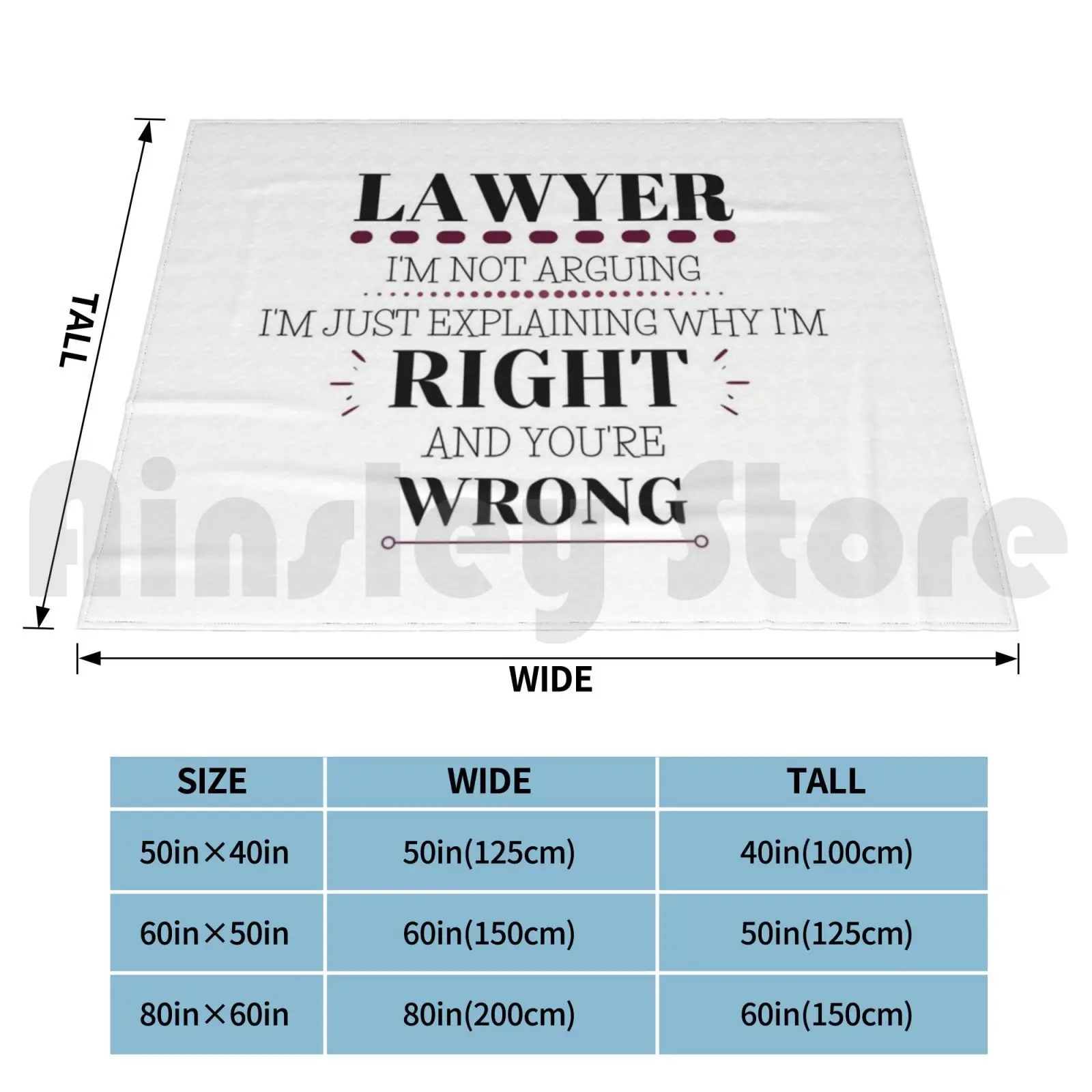 Lawyer-I'm Right , You're Wrong Blanket For Sofa Bed Travel Law Lawyer Law School Arguing Im Right Youre