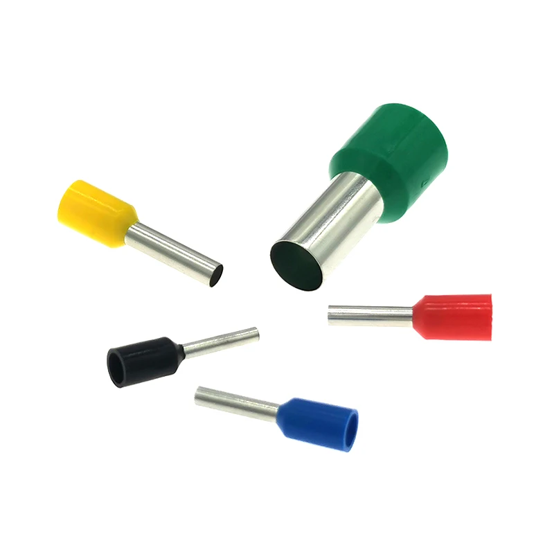 Crimp Terminals Tube Insutated Cord End Electrical Wire Cable Connector E0508 To E35-16 Brass Ferrules VE 22-2AWG 0.5-35mm²