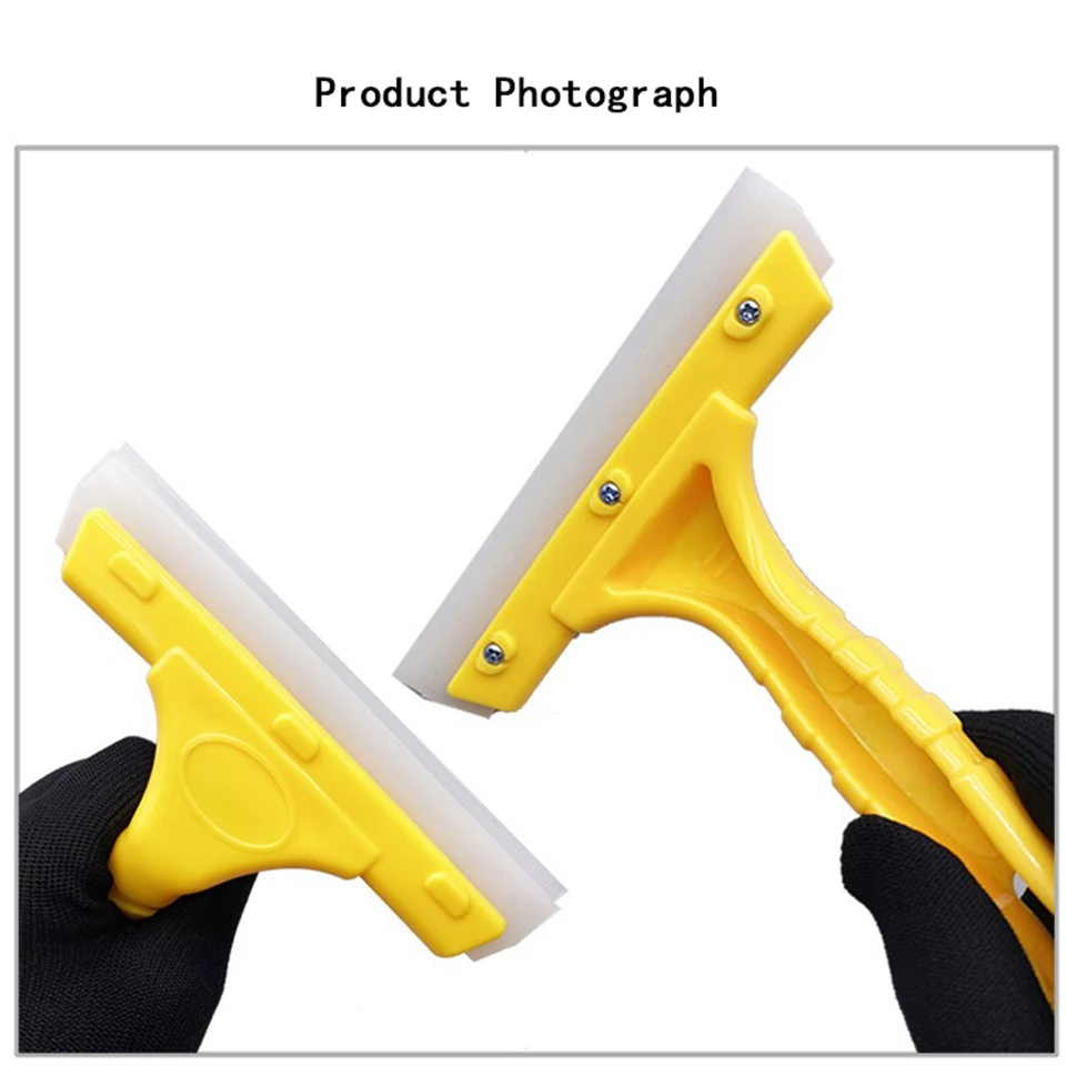 Car Window Sun Visor Film Installation Tint Tool Plastic Yellow Hand Windshield Squeegees Silicone Wiper Blade k68