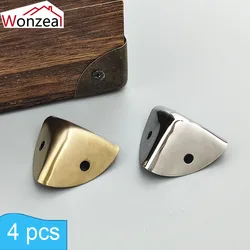 4pcs/Set Iron Decorative Antique Jewelry Wine Gift Box Wooden Case Corner Protector Guard Your Desk Box Furniture Hardware