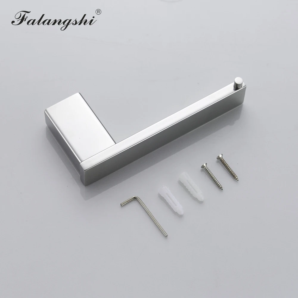 304 Stainless Steel Bathroom Hardware Set Robe Hook Toilet Roll Paper Holder 60cm Towel Bar Polished Screwed Wall Mount WB8851