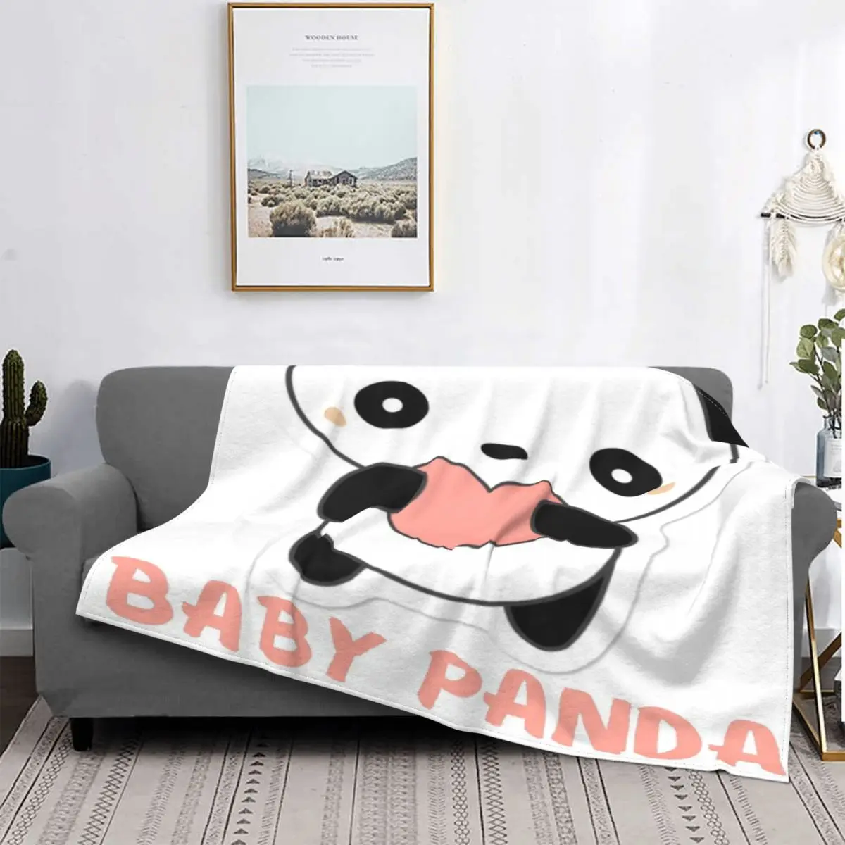 

Manta de muselina a cuadros para niños, edredón de cama con diseño de Panda de Anime, 2 unidades