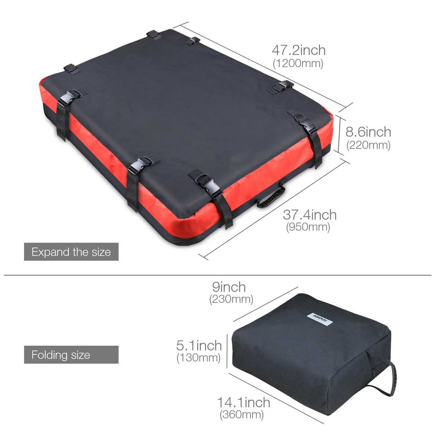 8Cubicft/250 L Capacity Waterproof Car Roof Bag Top Carrier Cargo Storage Rooftop Luggage Box Water Resistant For Car With Racks