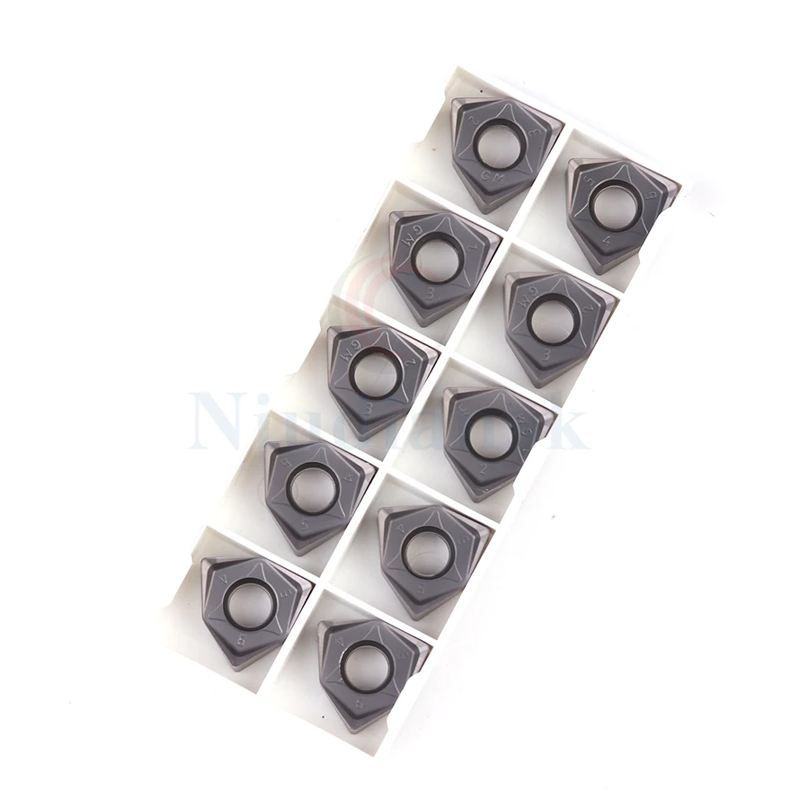 Outil de tournage pour tour CNC WNMU080608EN-GM LF6018, Inserts de fraisage, coupeur, insertion en carbure utilisé pour les pièces en acier inoxydable, 10 pièces