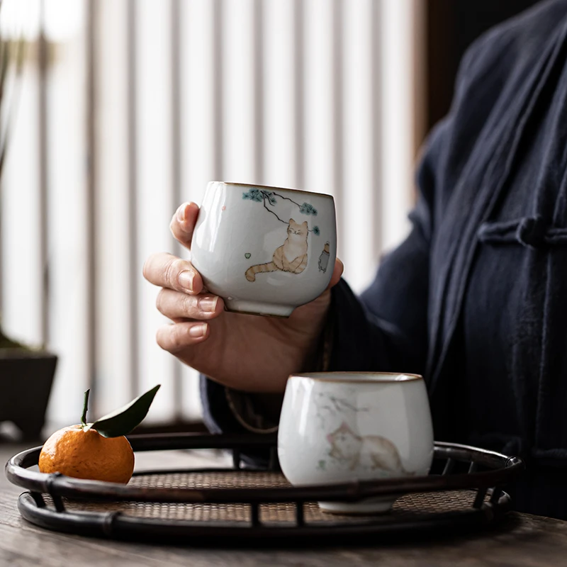 Cute Vintage Small Retro Tea Cup Design Mugs Coffee Teacups Ceramic Ceremony Creative Filizanki Do Herbaty Tea Cup Set